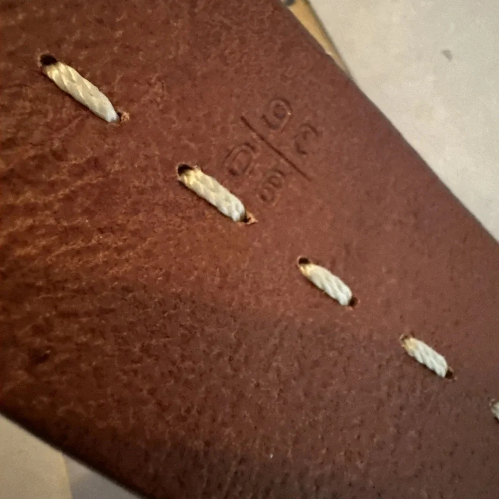 John W. Nordstrom Brown Leather Belt White Stitching Hand Crafted In USA 36